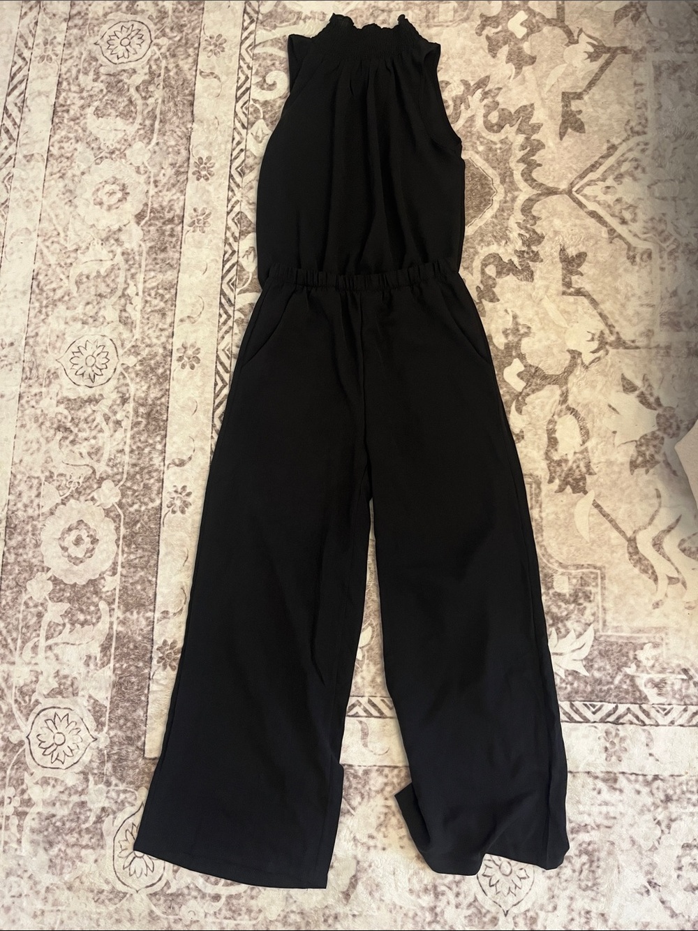 NWOT Black Sleeveless Wide-Leg Set